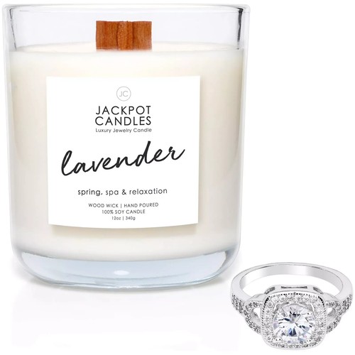 Lavender candle with ring - lavender,