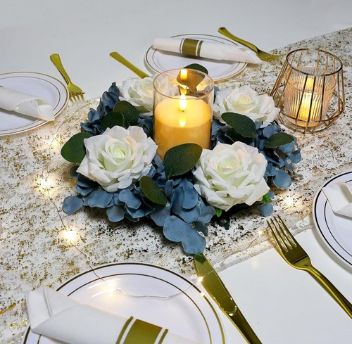 Artificial flower candle - artificial, ring